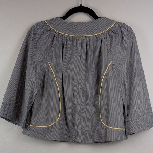 NWT Anthropologie Sidra Black & White Pinstripe Short Jacket 3/4 Length Sleeve - Picture 9 of 11